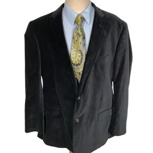 Linea Uomo Blazer Mens 50L Black Velvet Sport Coat Jacket